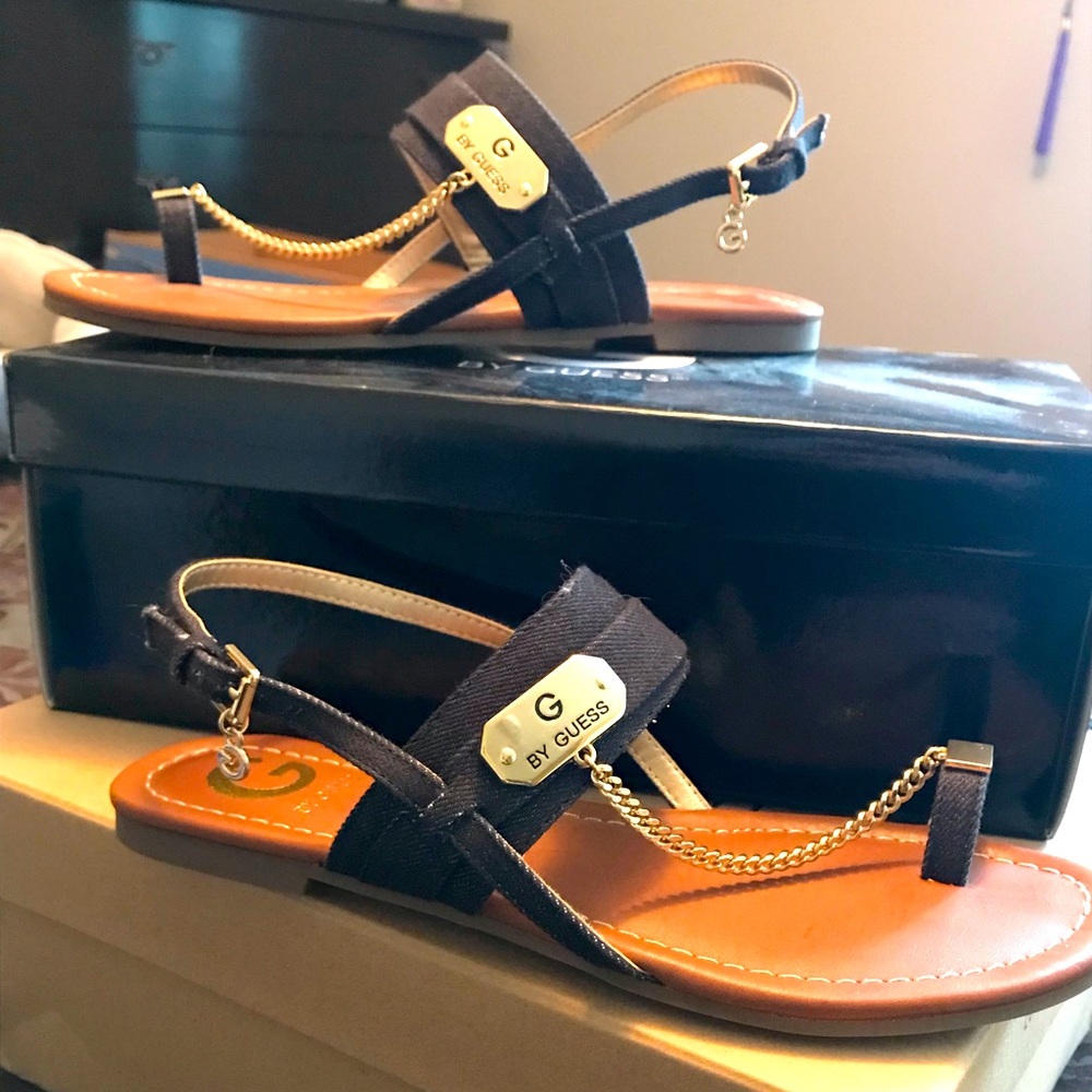 Women’s dark denim Guess sandals